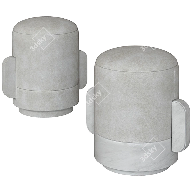 Dedar Belsuede Avorio Poufs: Marta I & II 3D model image 1