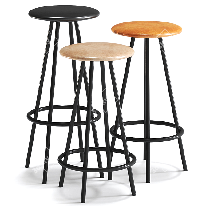 Sleek HOF Bar Stool: Modern Design 3D model image 1