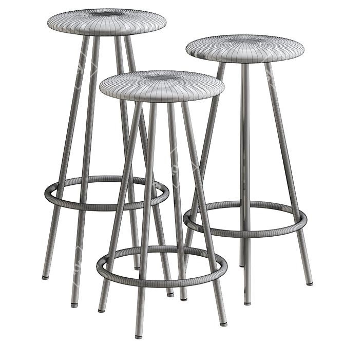 Sleek HOF Bar Stool: Modern Design 3D model image 3