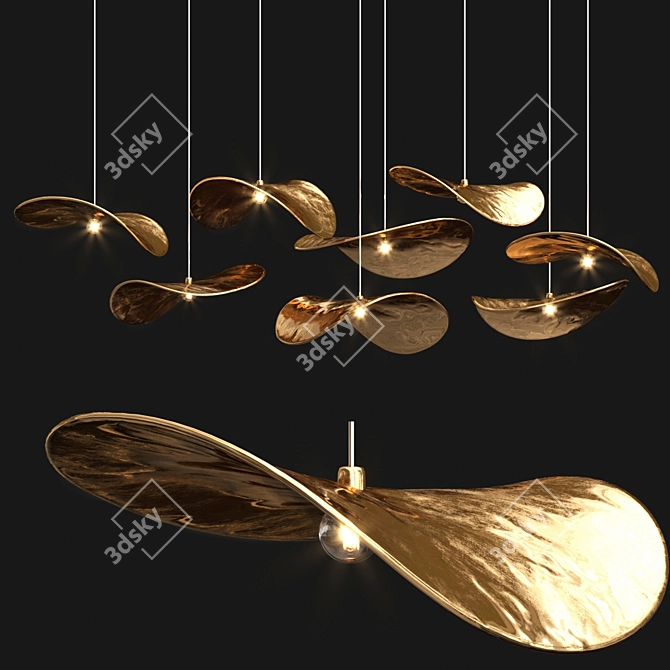 Gervasoni Brass Pendant Light 3D model image 1