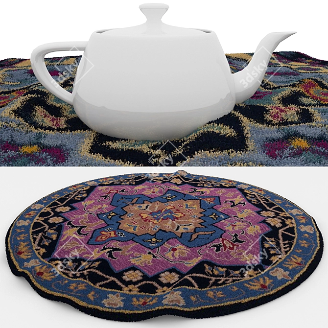Modern Round Rugs Set 3D model image 4