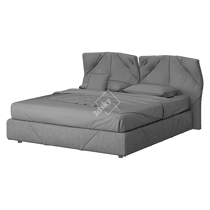 Italian Geo Bed: Stylish and Comfortable 3D model image 3