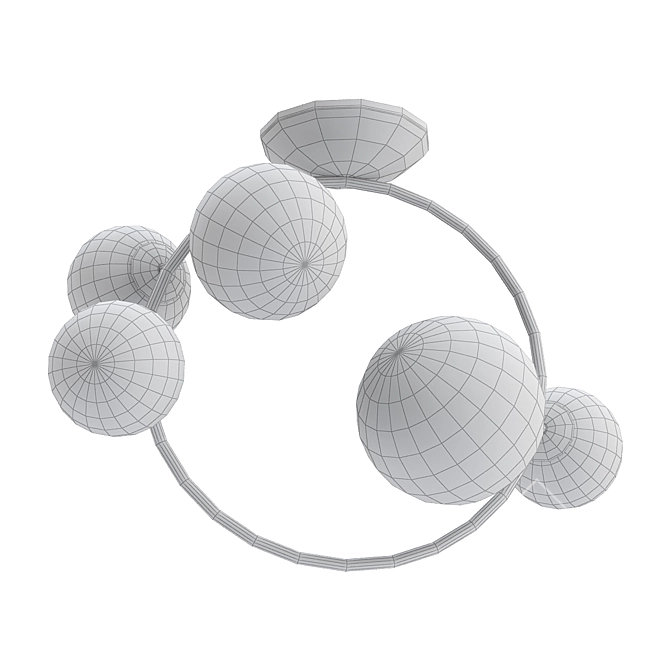 Modern IONA Octo Ceiling Light 3D model image 2