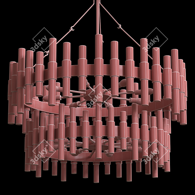 Elegant Haskell 16-Light Chandelier 3D model image 2