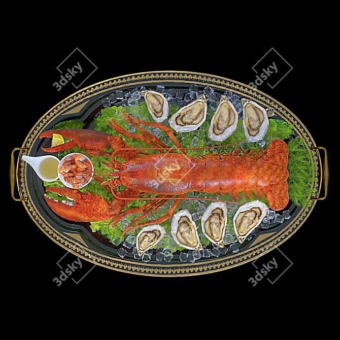 Luxurious Lobster Platter 3D model image 3