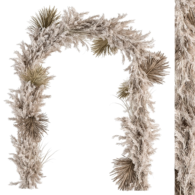 Lush Indoor Olive Wreath 3D model image 1