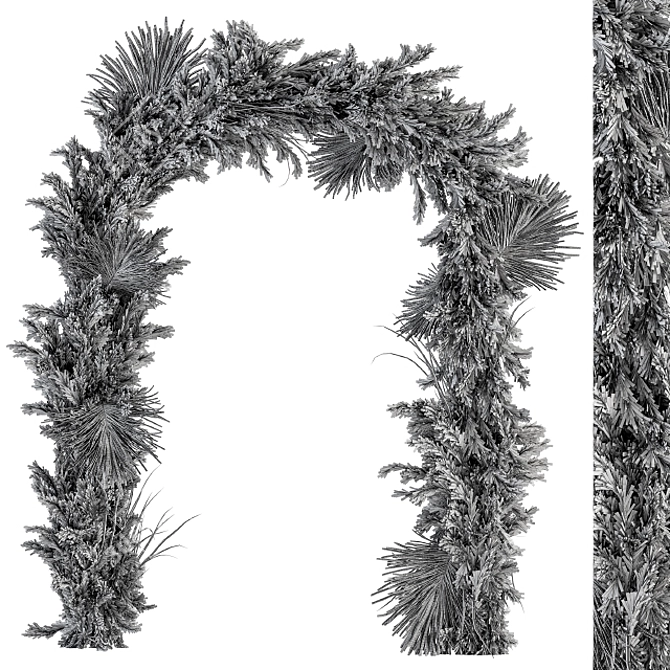 Lush Indoor Olive Wreath 3D model image 3