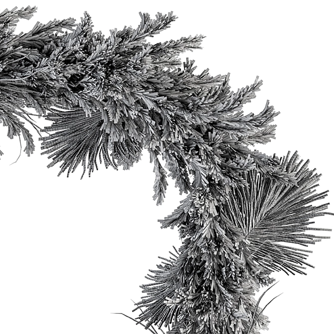 Lush Indoor Olive Wreath 3D model image 4