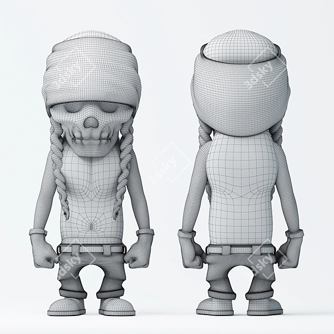 Inked Skeleton Figure 3D model image 2