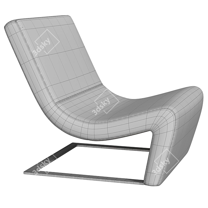 Sleek Erba One Armchair 3D model image 6