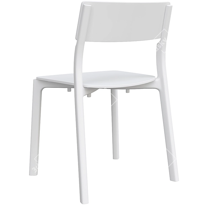 Modern White Janinge Chair - Stylish and Versatile 3D model image 4