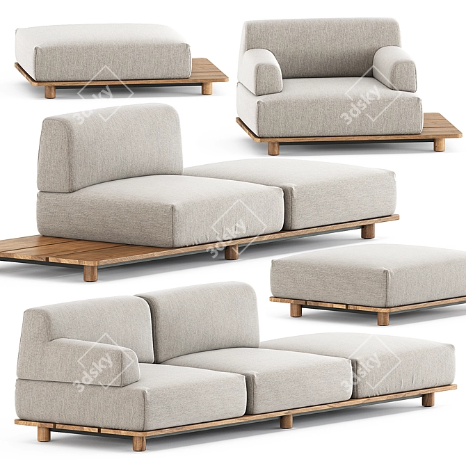 Palco Sofa Module Set 1: Versatile & Stylish 3D model image 5