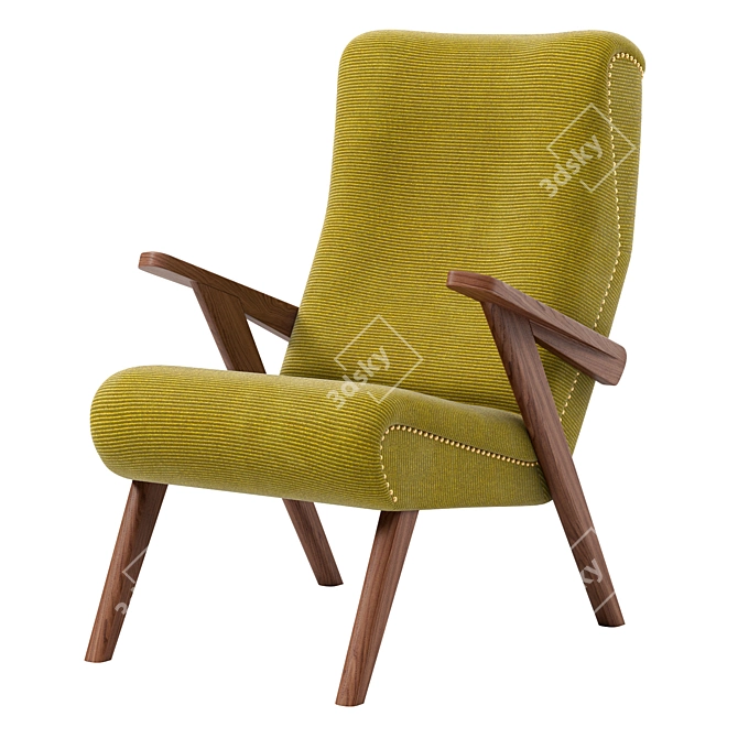 Luxurious Johann B125 Armchair: German Elegance 3D model image 1