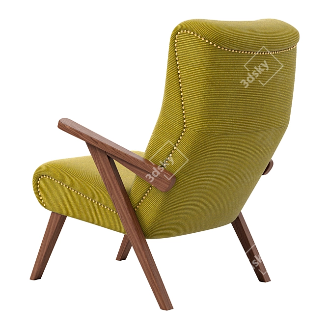 Luxurious Johann B125 Armchair: German Elegance 3D model image 2