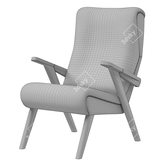 Luxurious Johann B125 Armchair: German Elegance 3D model image 3