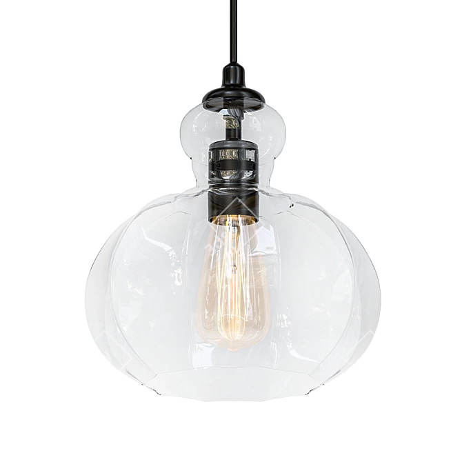 Riviera 8: Elegant Oiled Bronze Pendant 3D model image 1
