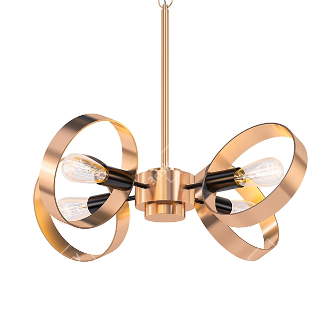 Elegant Halo Ceiling Light 3D model image 1