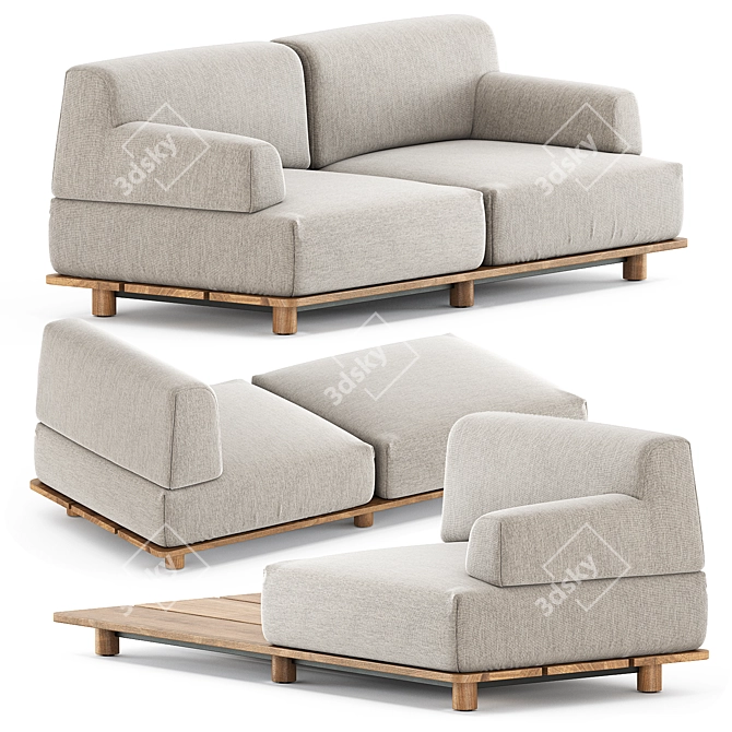 Modern and Stylish Palco Sofa Set 3D model image 1