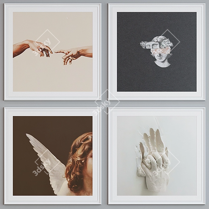 Modern Frame Set with Minimalistic Images 3D model image 4