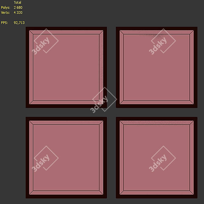 Modern Frame Set with Minimalistic Images 3D model image 7