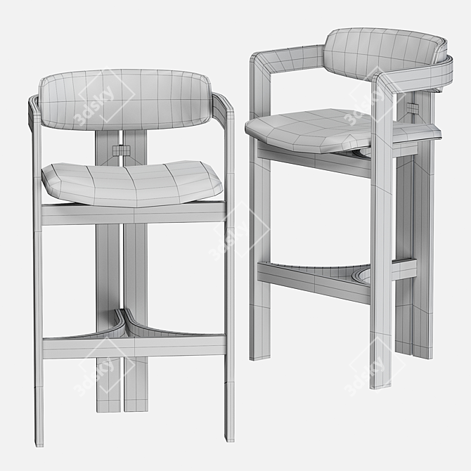 Sleek Gallotti & Radice Barstool 3D model image 3