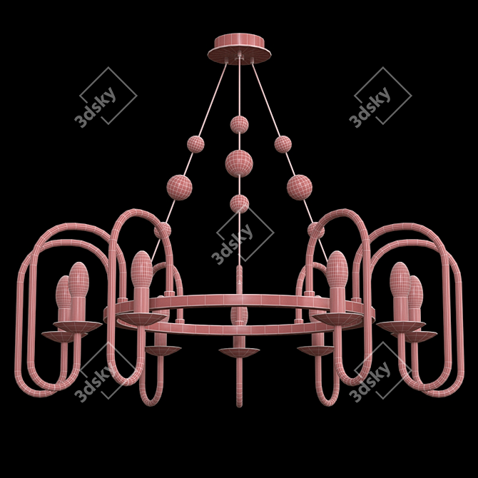 Elegant NISSA 9LIGHT Chandelier 3D model image 2