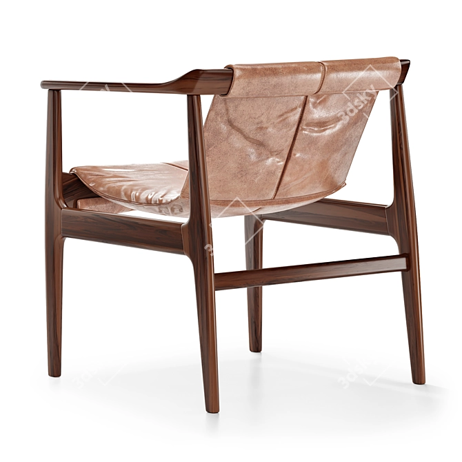 Contemporary BOSSA Moveis Cantu Armchair 3D model image 2