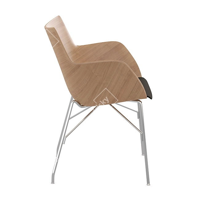 Kartell Q/Wood Chair 3D model image 2