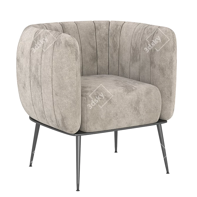 Elegant HALMAR LUSSO Lounge Chair 3D model image 2