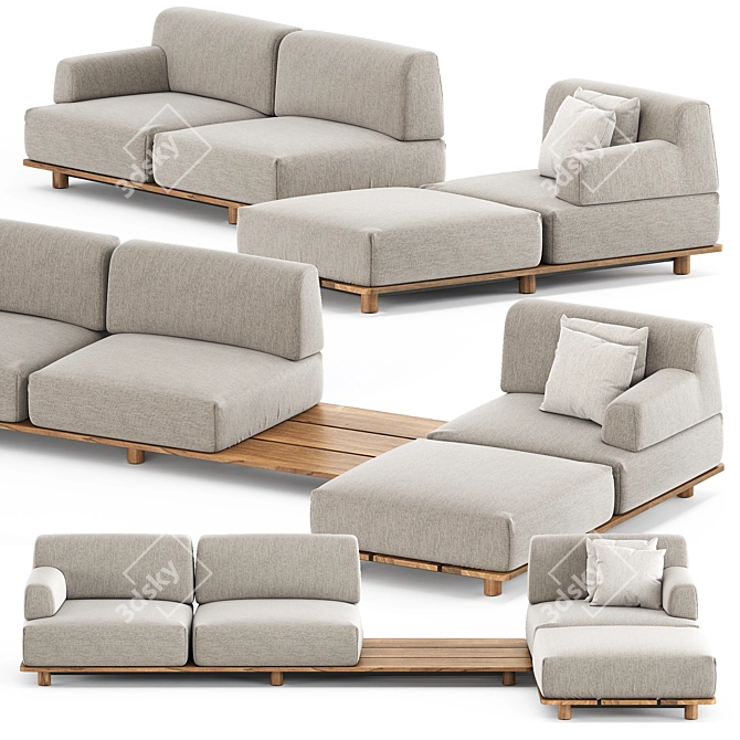 Sleek Palco Sofa Set 3D model image 1