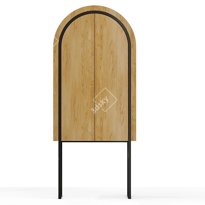 Modern Offset Bar Cabinet: Milla & Milli 3D model image 2