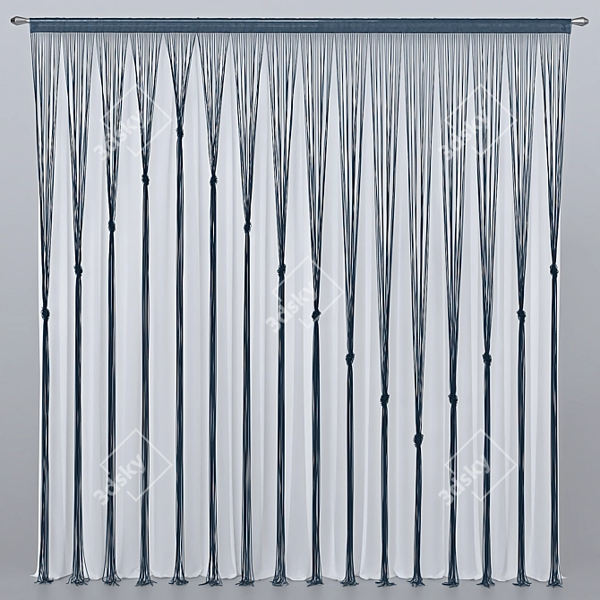 Elegant Silk Curtain 3D model image 2