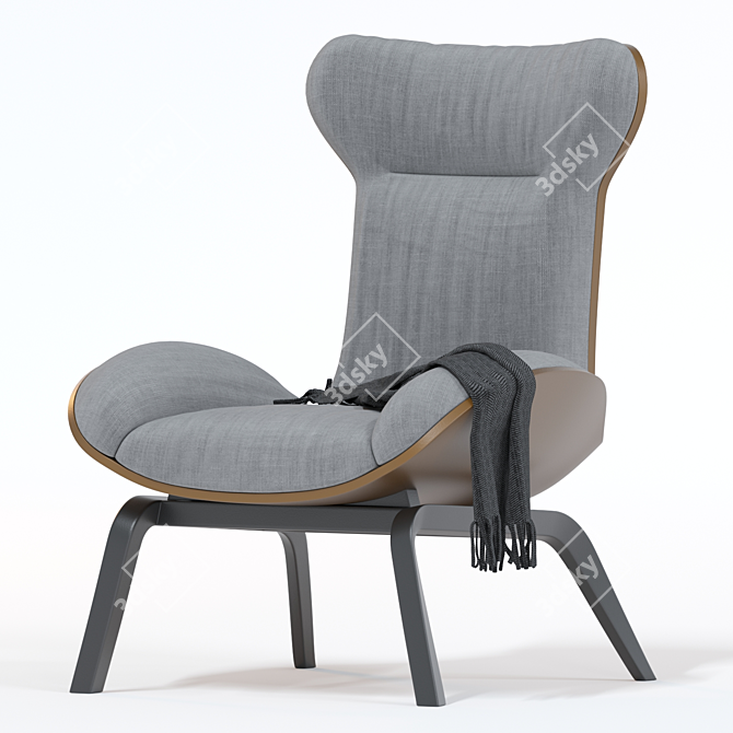 ErgoLux Padded Armchair 3D model image 2