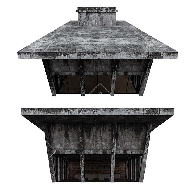 Sleek Concrete Architectural Wonder 3D model image 2