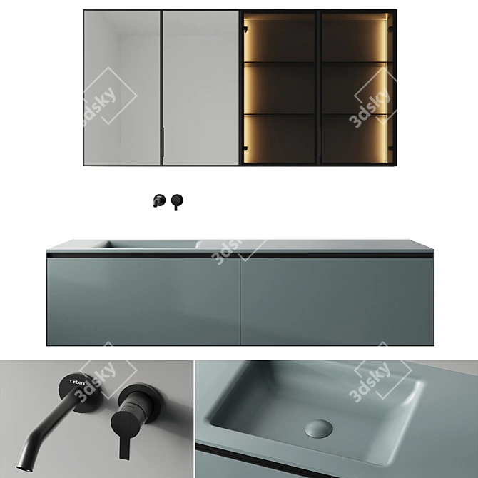 Strato Collection: Elegant Bathroom Fixture 3D model image 1