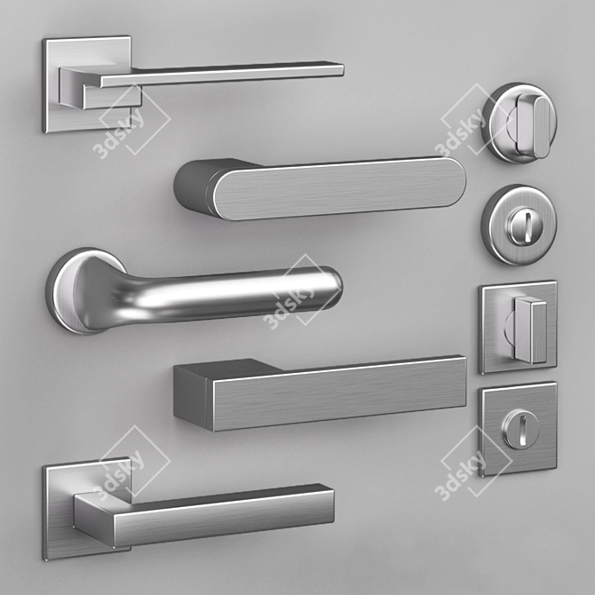 Elegant Olivari Door Handles 3D model image 3