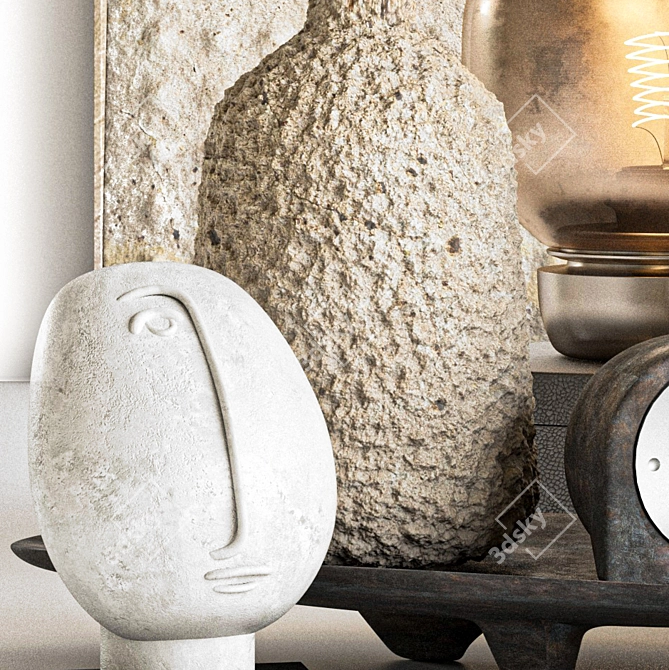 Handcrafted Pottery Decor Set 3D model image 4
