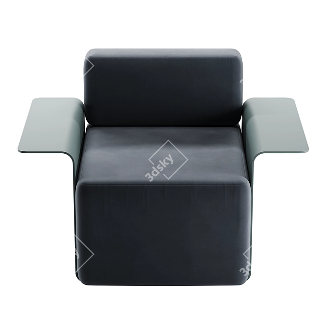 Cubo Mint: Sleekly Modern Lounge Chair 3D model image 2