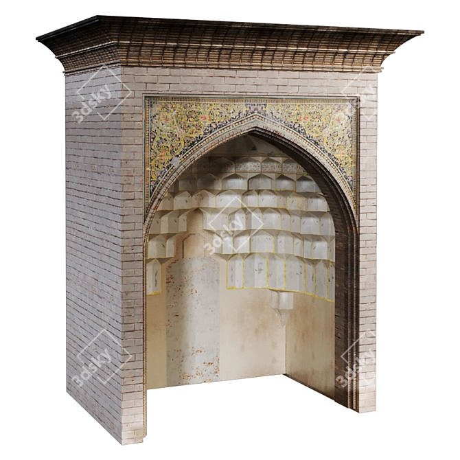 Vintage Islamic Turkish Arch Muqarnas Set 135 3D model image 2