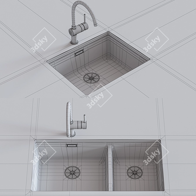Blanco Subline Sink & Grohe Minta Faucet 3D model image 5