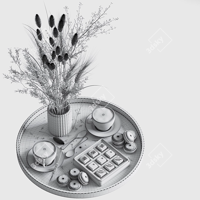 Elegant Decorative Set 3D model image 6