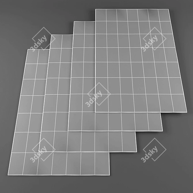 Vintage Rug Collection: High-Resolution Textures 3D model image 2