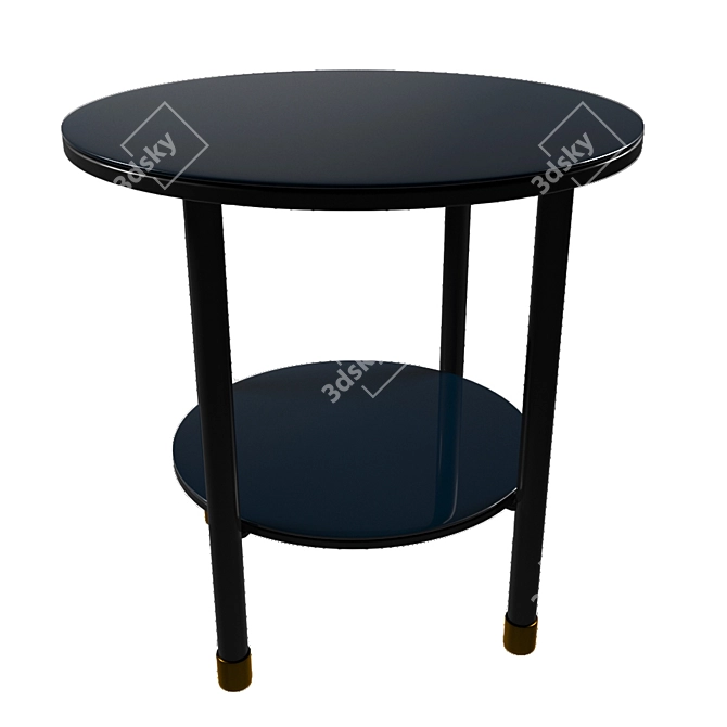 Elegant Gypsum and Glass Coffee Table 3D model image 1