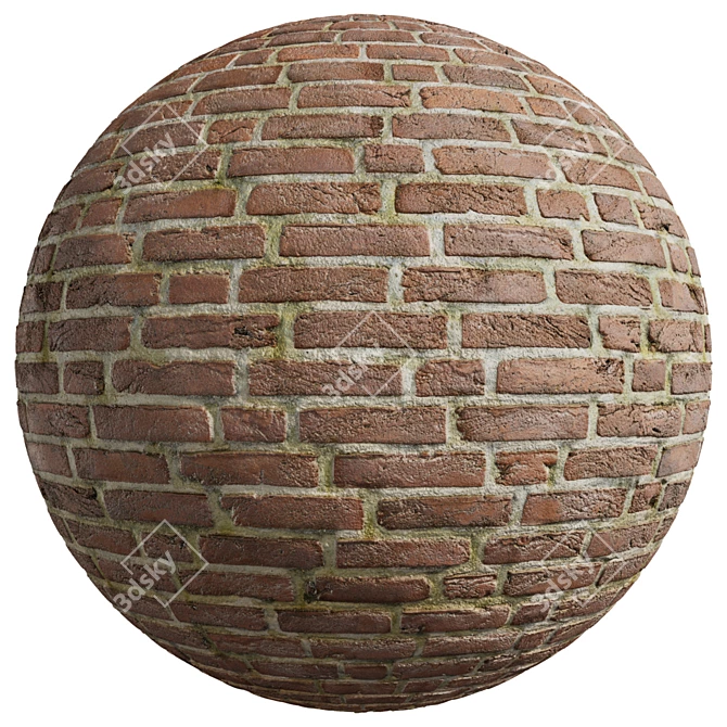 Solid Brick Wall: Authentic & Durable 3D model image 1