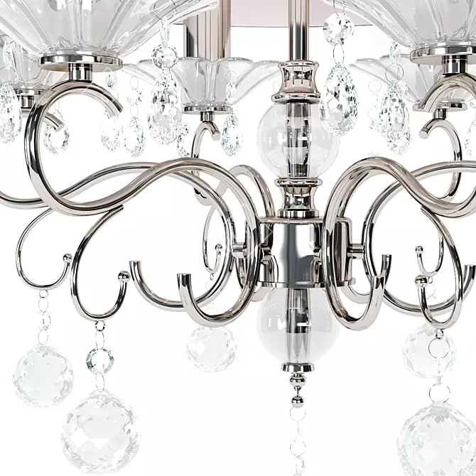 Luxury Silver Mist Crystal Chandelier 3D model image 2