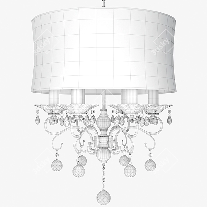 Luxury Silver Mist Crystal Chandelier 3D model image 3