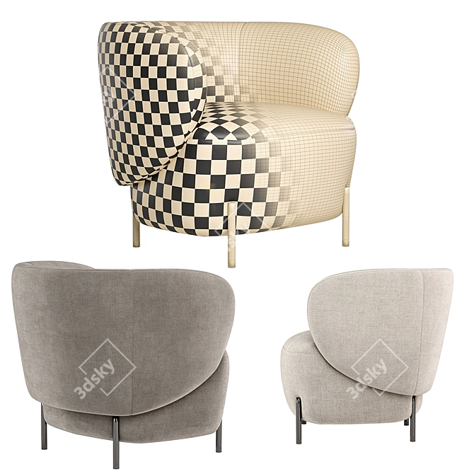 Modern LABIMBA Armchair: 3 Color Options, Multiple Formats 3D model image 5