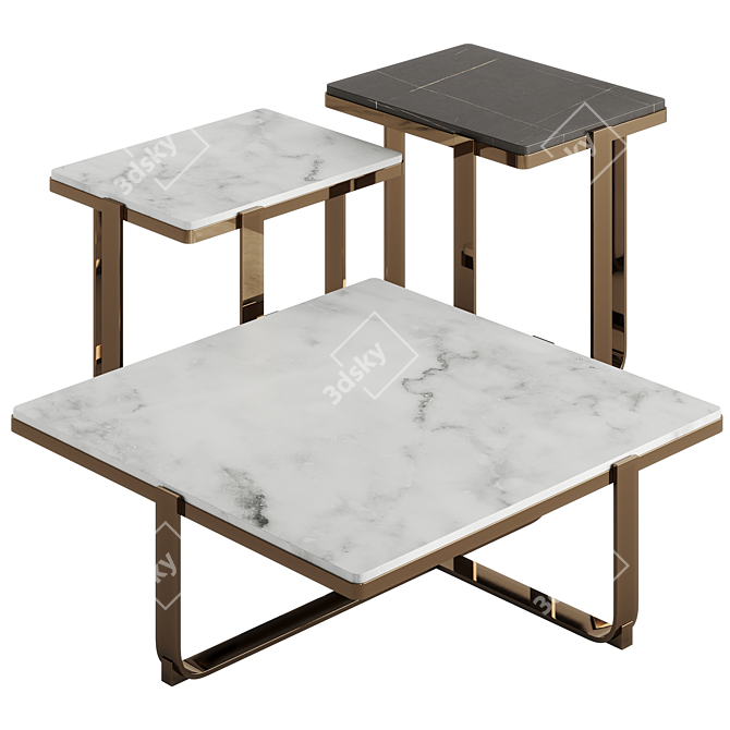 Elegant Fendi Infinity Coffee Table 3D model image 6