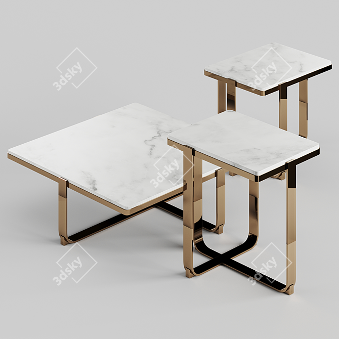 Elegant Fendi Infinity Coffee Table 3D model image 7