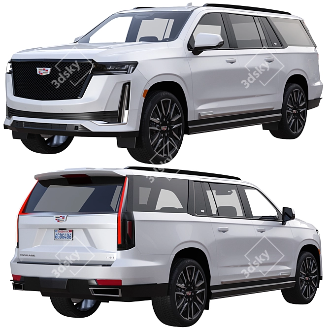 Cadillac Escalade ESV Sport: Futuristic Luxury 3D model image 1